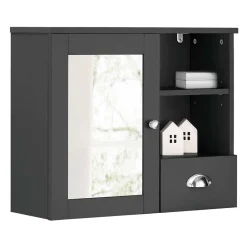 Wohnen Badezimmer Spiegelschrank 1-türig & Schublade & Fächer - Zenca