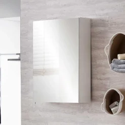 Wohnen Bad-Spiegelschränke*Badezimmer Spiegelschrank in Weiß 1-türig - Etravia I