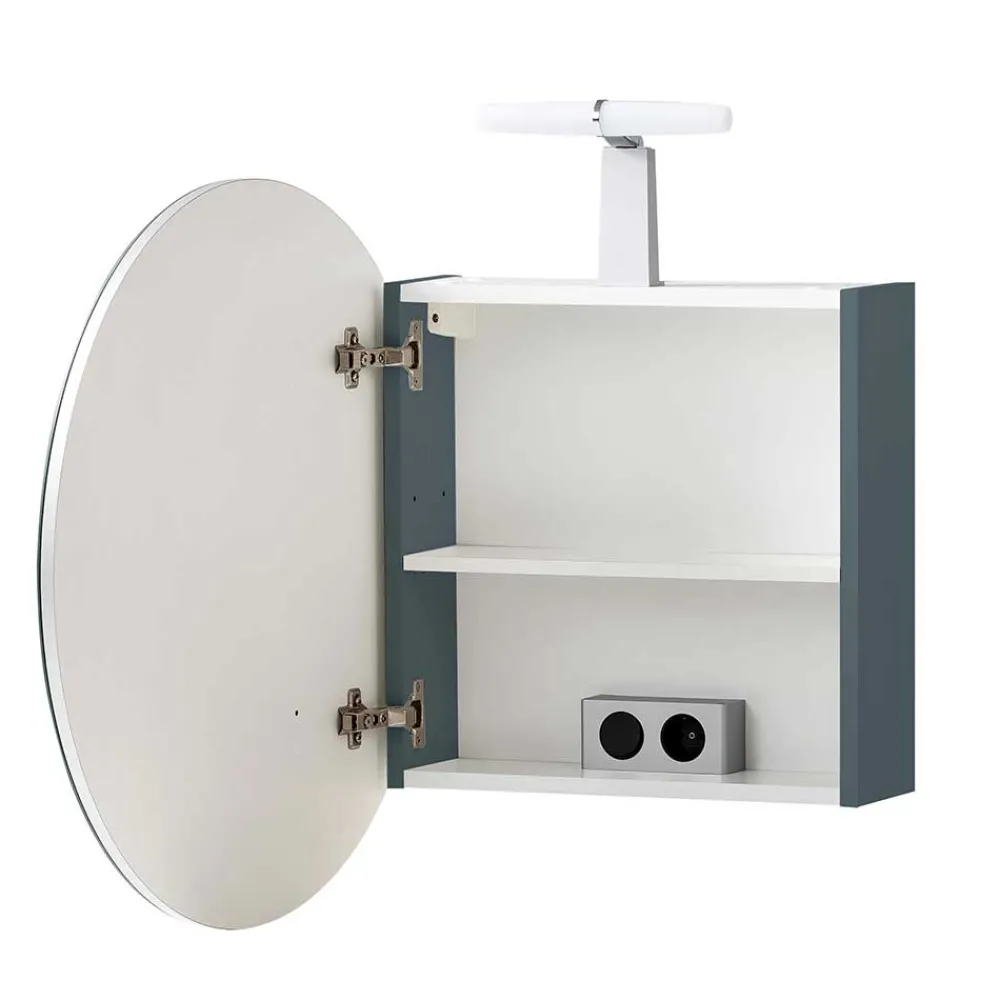 Wohnen Badezimmer Spiegelschrank in Rund mit LED - Matrera