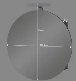 Wohnen Badezimmer Spiegelschrank in Rund mit LED - Matrera