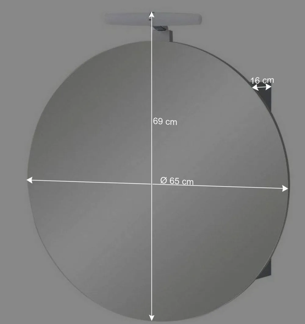 Wohnen Badezimmer Spiegelschrank in Rund mit LED - Matrera