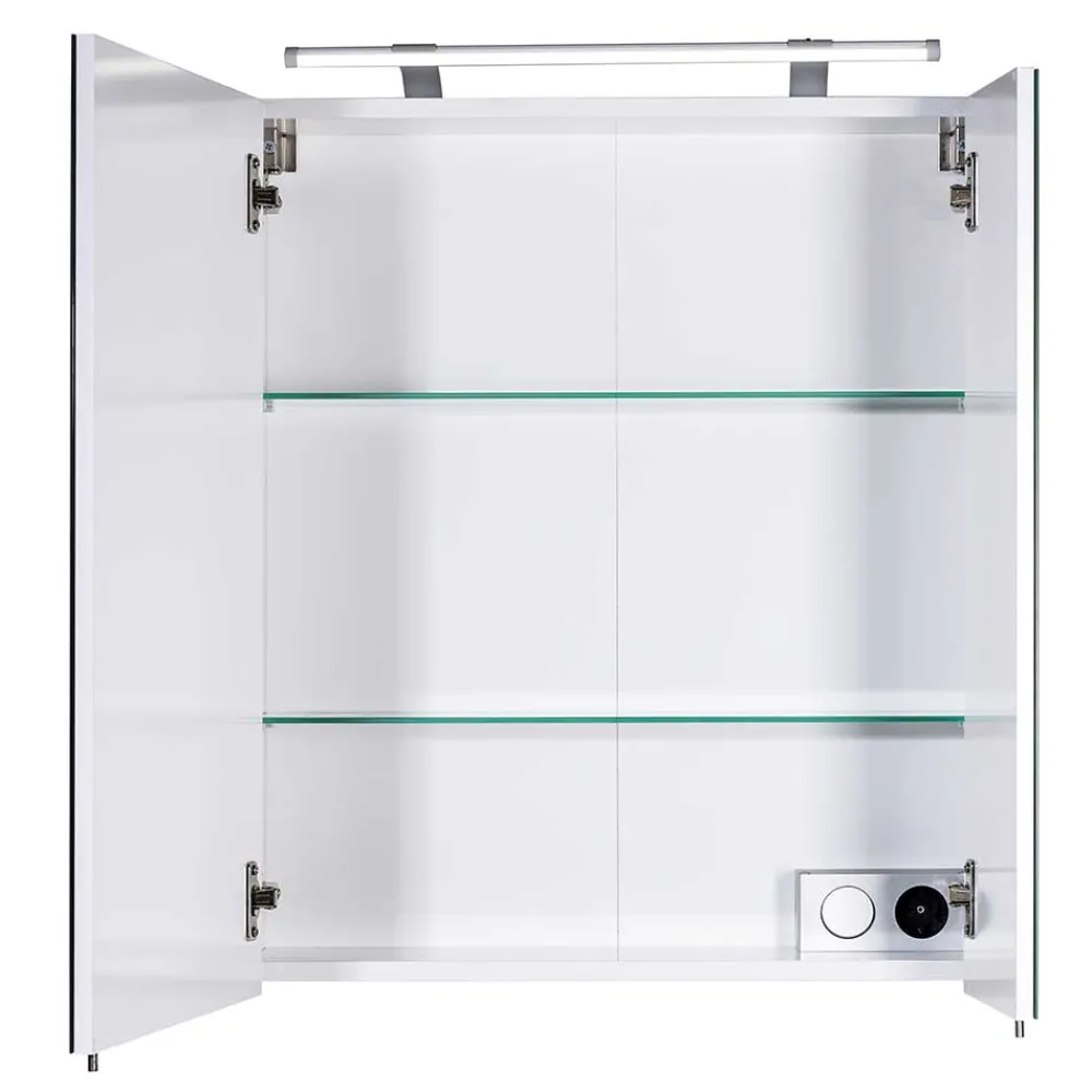 Wohnen Bad-Spiegelschränke*Badezimmer Spiegelschrank mit zwei Türen & LED - Bagaci