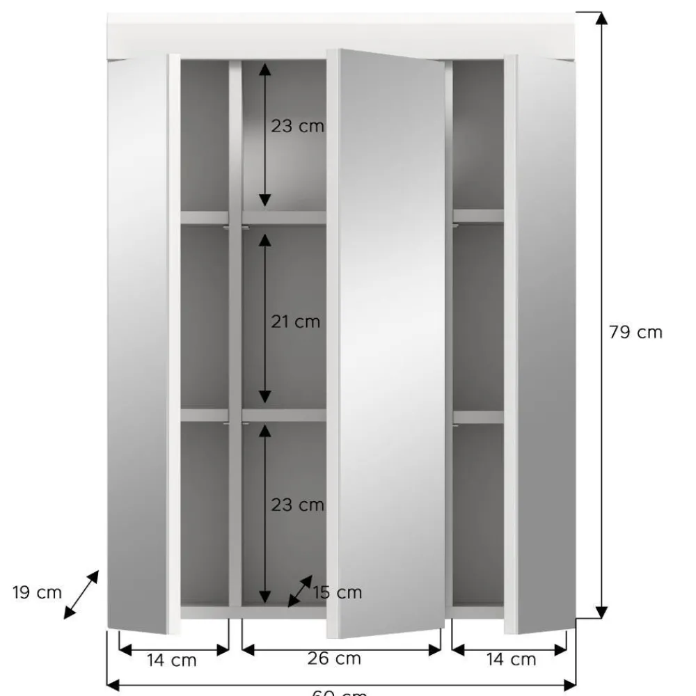 Wohnen Badezimmer Spiegelschrank in Weiß - Henriette