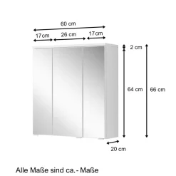 Wohnen Badezimmer Spiegelschrank in 60cm oder 80cm Breite - Vohdan