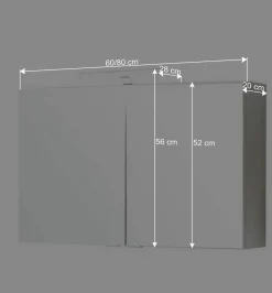 Wohnen Bad-Spiegelschränke*Badezimmer Spiegelschrank Tymos mit LED Beleuchtung