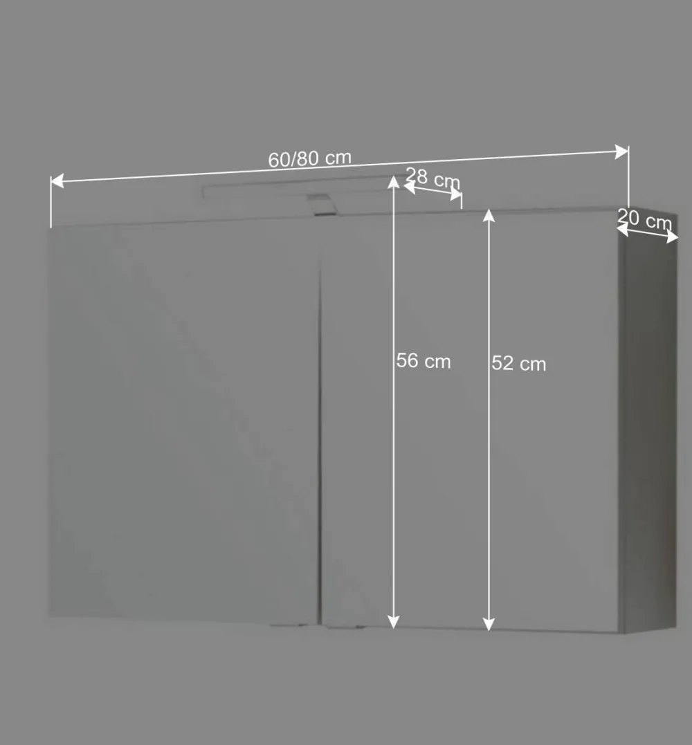 Wohnen Bad-Spiegelschränke*Badezimmer Spiegelschrank Tymos mit LED Beleuchtung