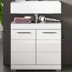 Wohnen Waschtisch|Waschbeckenunterschränke*Badezimmer Unterbeckenschrank in Weiß - Henriette