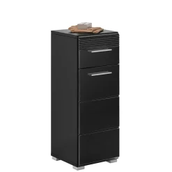 Wohnen Badschränke*Badezimmer Unterschrank in Schwarz hochglänzend - Culina