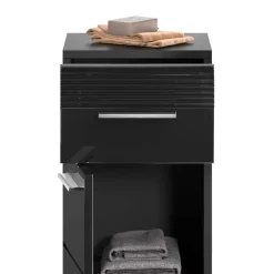 Wohnen Badschränke*Badezimmer Unterschrank in Schwarz hochglänzend - Culina