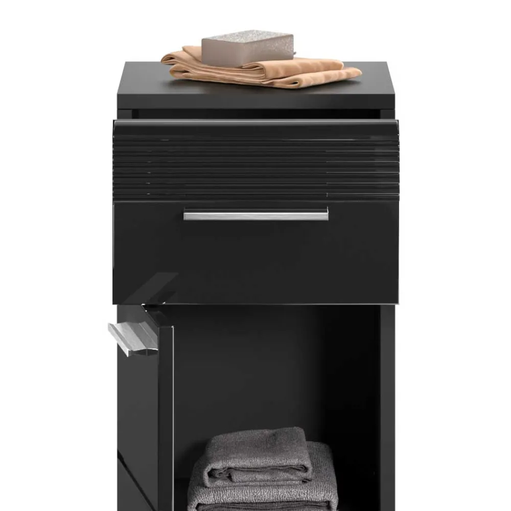 Wohnen Badschränke*Badezimmer Unterschrank in Schwarz hochglänzend - Culina
