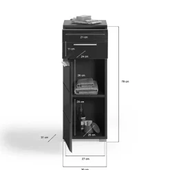 Wohnen Badschränke*Badezimmer Unterschrank in Schwarz hochglänzend - Culina