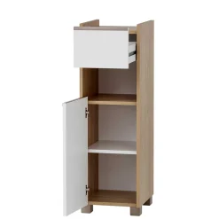 Wohnen Badezimmer Unterschrank in Weiß und Eiche Hell - Ronya