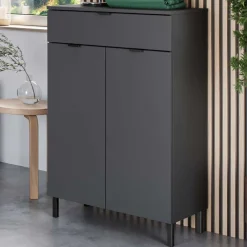 Wohnen Badezimmer Vertiko in Dunkelgrau - Quado