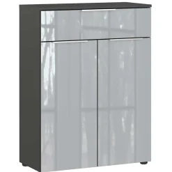 Wohnen Badezimmer Vertiko in Silbergrau Glas - Dikono