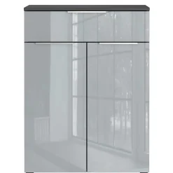 Wohnen Badezimmer Vertiko in Silbergrau Glas - Dikono