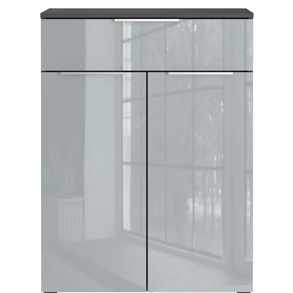 Wohnen Badezimmer Vertiko in Silbergrau Glas - Dikono