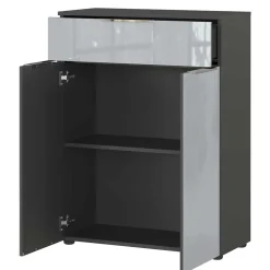 Wohnen Badezimmer Vertiko in Silbergrau Glas - Dikono