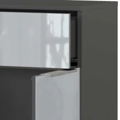 Wohnen Badezimmer Vertiko in Silbergrau Glas - Dikono