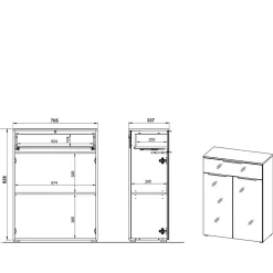 Wohnen Badezimmer Vertiko in Silbergrau Glas - Dikono