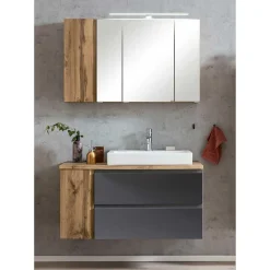 Wohnen Glasmöbel|Badezimmer Komplett*Badezimmer Waschplatz 105 cm breit - Jambi I (zweiteilig)