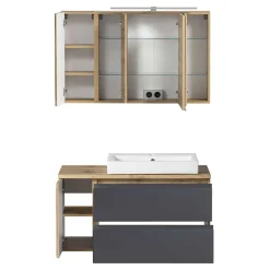 Wohnen Glasmöbel|Badezimmer Komplett*Badezimmer Waschplatz 105 cm breit - Jambi I (zweiteilig)