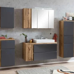 Wohnen Glasmöbel|Badezimmer Komplett*Badezimmer Waschplatz 105 cm breit - Jambi I (zweiteilig)