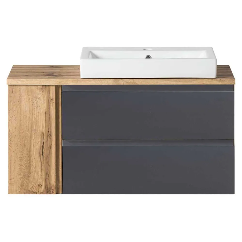 Wohnen Glasmöbel|Badezimmer Komplett*Badezimmer Waschplatz 105 cm breit - Jambi I (zweiteilig)