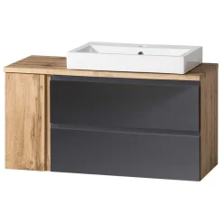 Wohnen Glasmöbel|Badezimmer Komplett*Badezimmer Waschplatz 105 cm breit - Jambi I (zweiteilig)