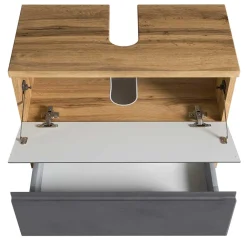 Wohnen Badezimmer Komplett*Badezimmer Waschplatz in mattem Grau - Jambi (zweiteilig)