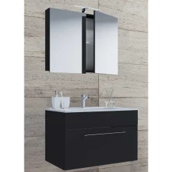 Wohnen Glasmöbel|Badezimmer Komplett*Badezimmer Waschplatz Möbelset - Gloriella (zweiteilig)