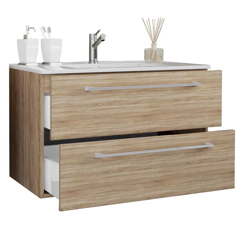 Wohnen Badezimmer Waschplatz Set mit LED - Caleena (zweiteilig)