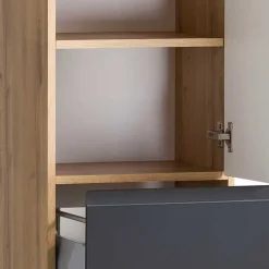 Wohnen Graue Möbel|Glasmöbel*Badezimmer Waschplatz und Hochschrank - Jambi II (dreiteilig)