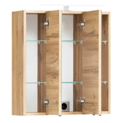 Wohnen Graue Möbel|Glasmöbel*Badezimmer Waschplatz und Hochschrank - Jambi II (dreiteilig)