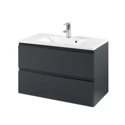 Wohnen Waschtisch|Waschbeckenunterschränke*Badezimmer Waschtisch Blaxin in Anthrazit Hochglanz