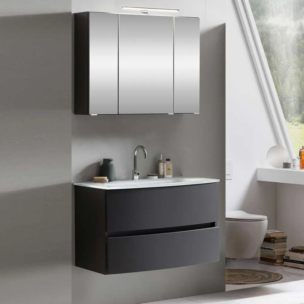 Wohnen Badezimmer Komplett*Badezimmer Waschtisch Kombination - Natarivos (zweiteilig)