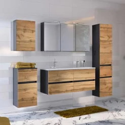 Wohnen Badezimmer-Block mit Doppel-Waschtisch - Endely (fünfteilig)