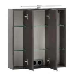 Wohnen Graue Möbel|Glasmöbel*Badezimmerblock Schrank Set - Agiruan (vierteilig)