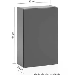Wohnen Graue Möbel|Glasmöbel*Badezimmerblock Schrank Set - Agiruan (vierteilig)