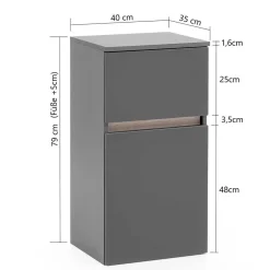 Wohnen Graue Möbel|Glasmöbel*Badezimmerblock Schrank Set - Agiruan (vierteilig)