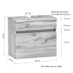 Wohnen Graue Möbel|Glasmöbel*Badezimmerblock Schrank Set - Agiruan (vierteilig)