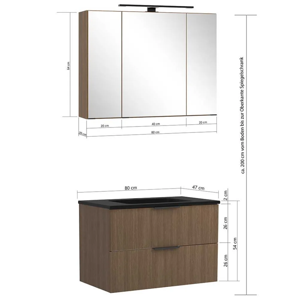 Wohnen Badezimmer Komplett*Badezimmer-Einrichtung Set modern - Ucaida (vierteilig)