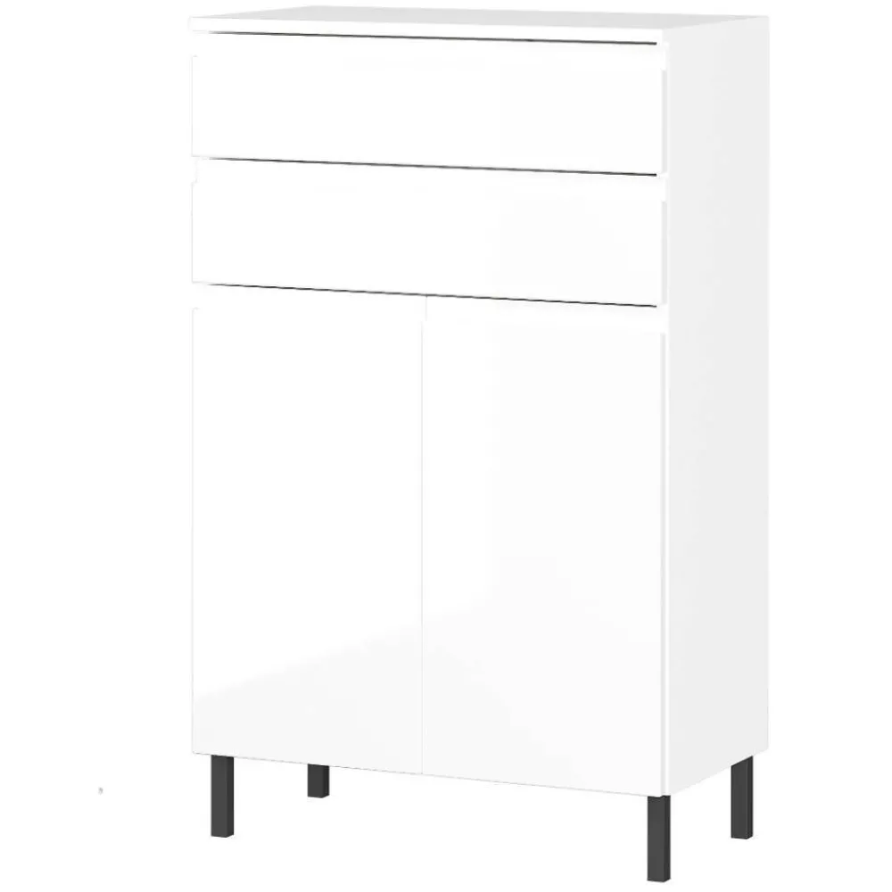 Wohnen Badezimmer-Kommode in Weiß Hochglanz - Loeesa