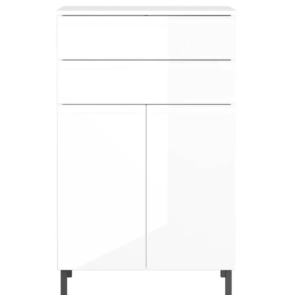 Wohnen Badezimmer-Kommode in Weiß Hochglanz - Loeesa