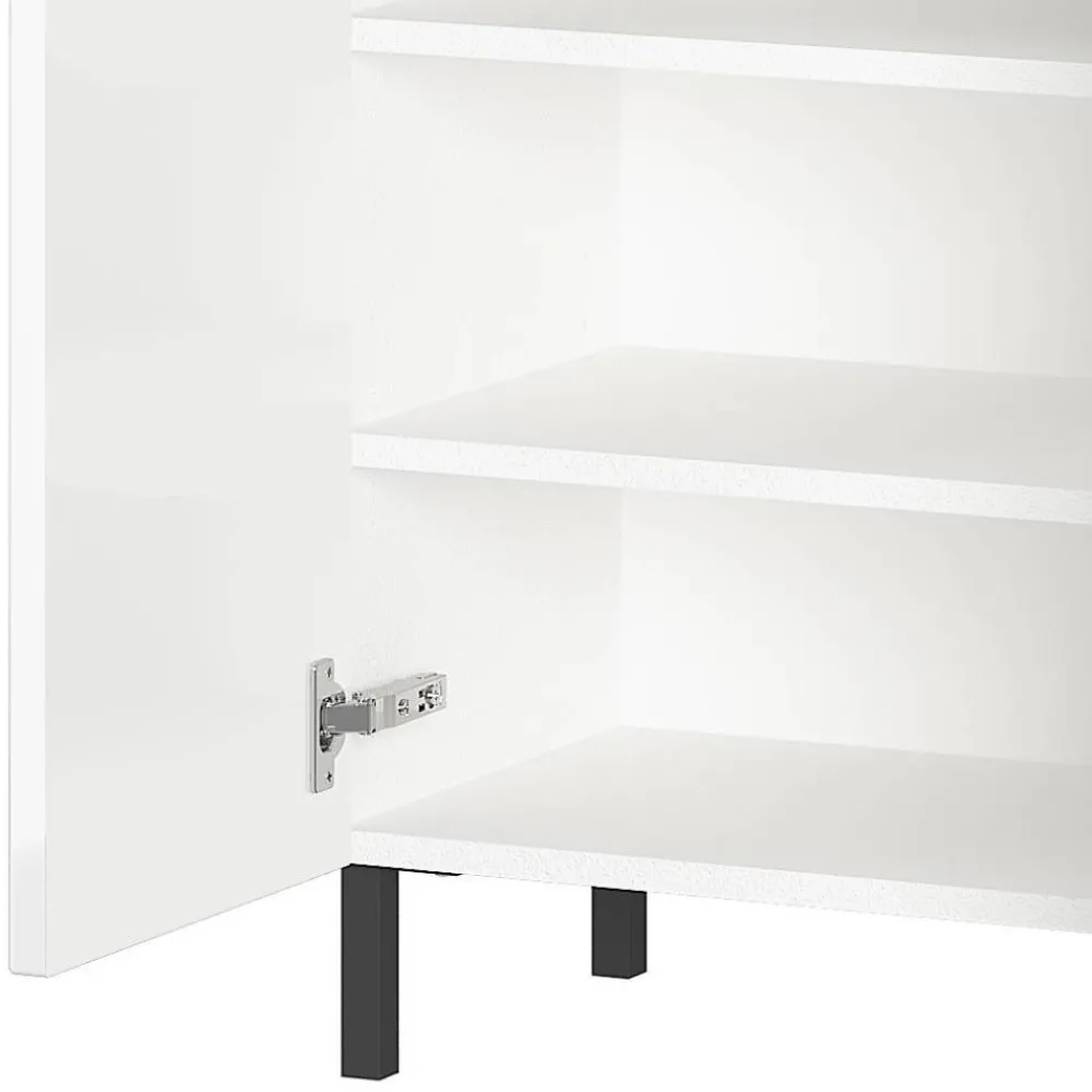 Wohnen Badezimmer-Kommode in Weiß Hochglanz - Loeesa