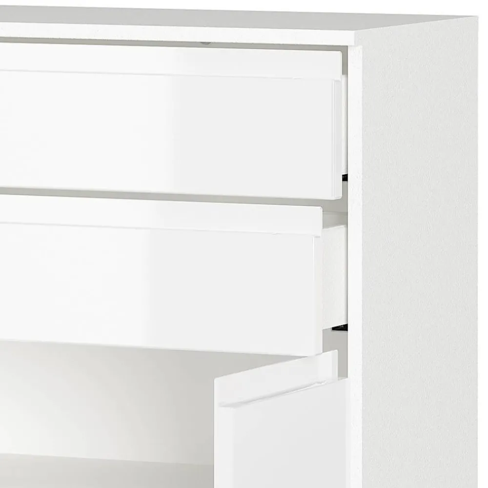 Wohnen Badezimmer-Kommode in Weiß Hochglanz - Loeesa