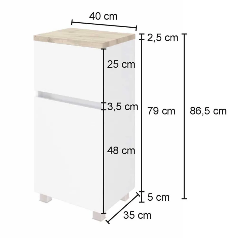 Wohnen Badezimmer Komplett*Badezimmermöbel als Komplett-Set - Noricas (fünfteilig)
