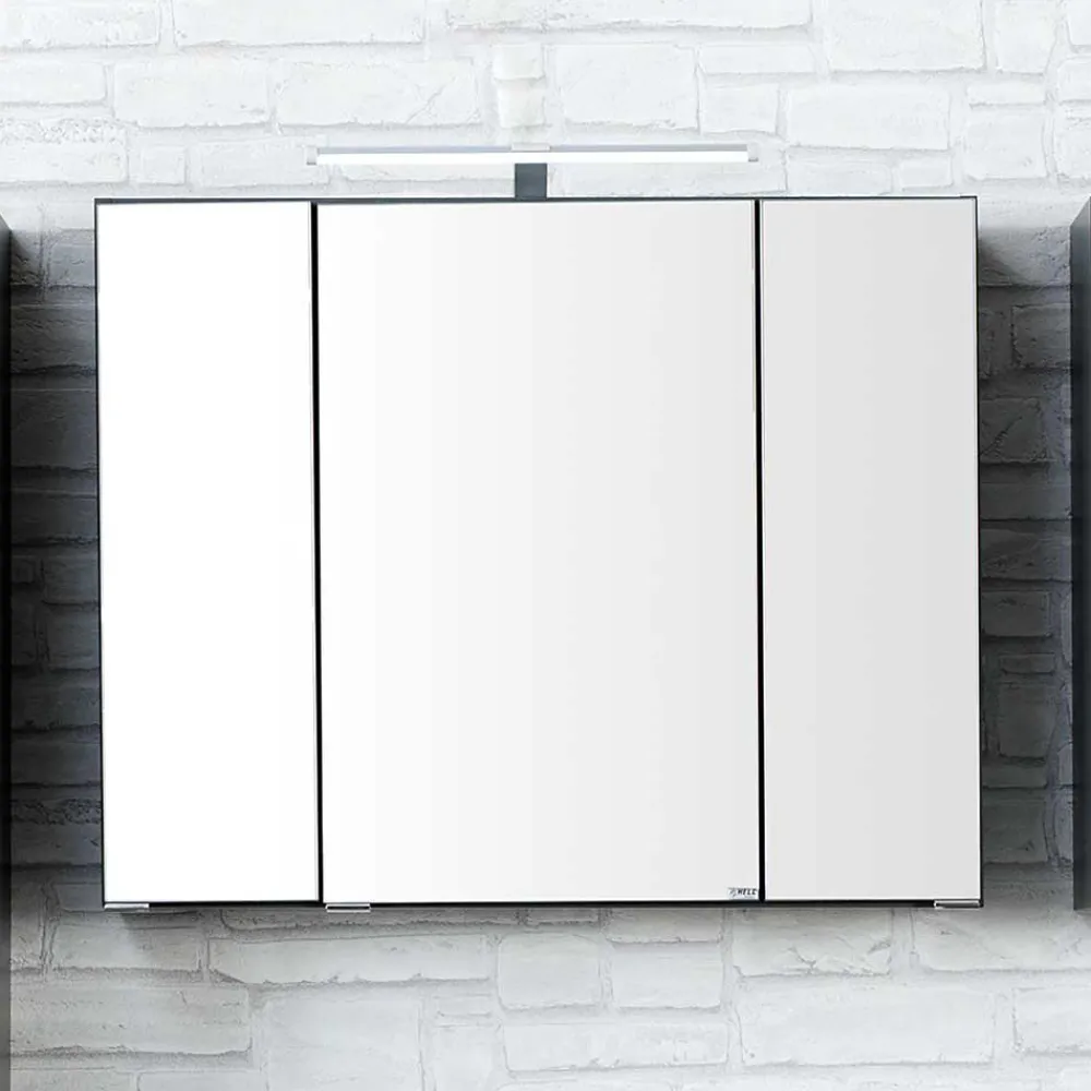 Wohnen Badezimmer Komplett*Badezimmermöbel Blaxin in Anthrazit Hochglanz (zweiteilig)