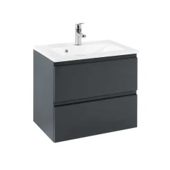 Wohnen Badezimmer Komplett*Badezimmermöbel Blaxin in Anthrazit Hochglanz (zweiteilig)