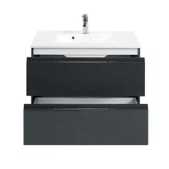 Wohnen Badezimmer Komplett*Badezimmermöbel Blaxin in Anthrazit Hochglanz (zweiteilig)