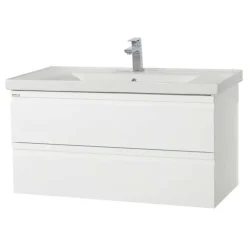 Wohnen Badezimmermöbel Block in Weiß - Departo (vierteilig)